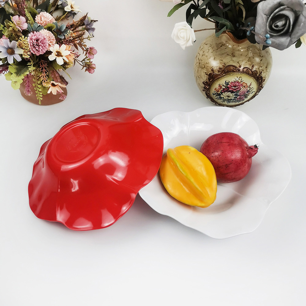 Tigela de frutas de salada de comida ocidental de folha de lótus criativa ecologicamente correta