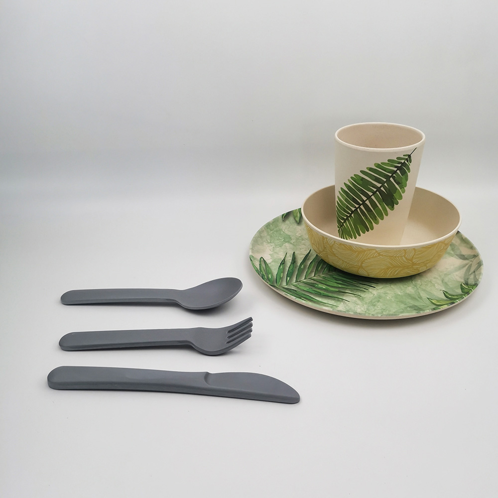 Conjunto de talheres de cozinha ecologicamente correto - garfos colheres facas utensílios
