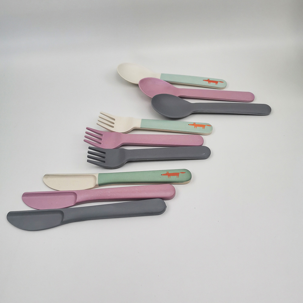 Conjunto de talheres de cozinha ecologicamente correto - garfos colheres facas utensílios